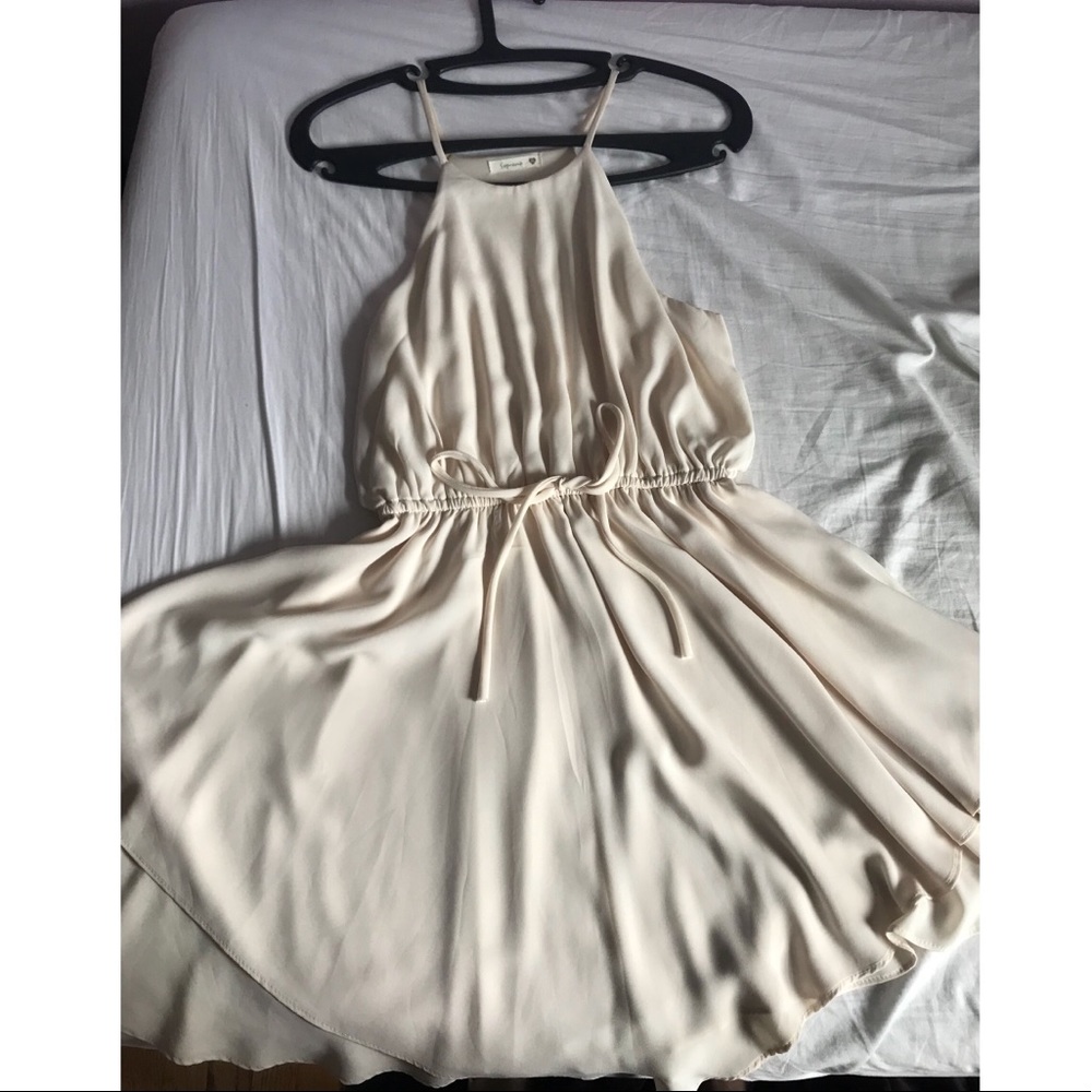 Cream white short dress